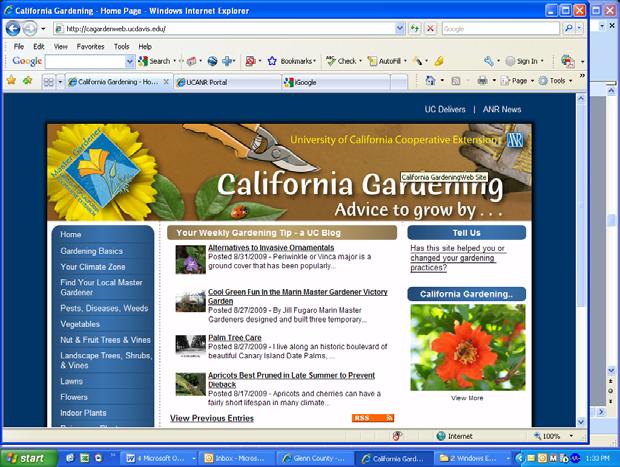 The third component of our web project and the major focus of the second grant cycle was the California Garden Web the UC gardening portal.