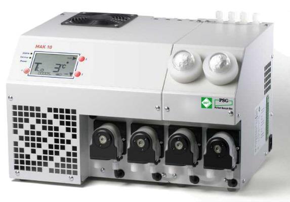 1 MAK- / 2 sensor alarm contacts MAK10-2 19 -rack version 2 heat exchangers PTFE / PVDF 2 gas paths (1 x 150 l/h) 2