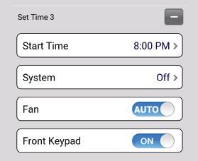 STEP TWO: ADD ADDITIONAL SET TIMES EVERY TWO HOURS In this example we show setting the thermostat to an economy setting every two hours after 6:00PM.