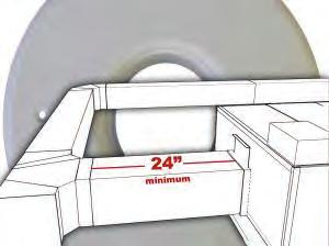 Slide 130 24 Inch Rule You must be a minimum of 24 inches from the exit of the blower before any fitting or take off.