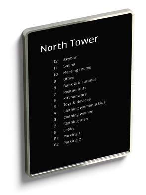 TENANT DIRECTORY TD1 Frame finishing: satin aluminum (only one finishing in