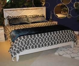 charger located on back of night stand tops Beds available: King Panel Bed (56/58) King Panel HB (58/B100-66) Queen Bed (54/57) Queen HB (57/B100-31) B351 Dreamur Glitzy contemporary group