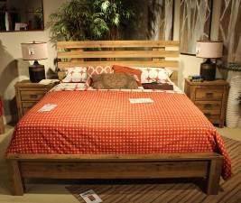 B369 Cinrey B428 Corraya Vintage casual group in an aged reclaimed wood look of replicated oak grain Modern style bed features large mitered horizontal post rails in headboard Tall generously scaled