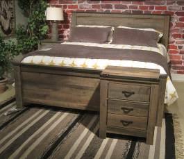 profile dual USB charger located on back of night stand tops Beds available: King Bed (56/58) King HB (58/B100-66) Queen Bed (54/57) Queen HB (57/B100-31) B446 Trinell Vintage casual group in warm