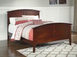 Bed (74/77/98) B525 Colestead (Signature Design) Casual lifestyle bedroom made with Okoume veneers and hardwood solids in a transitional cherry finish Cases feature arched crown