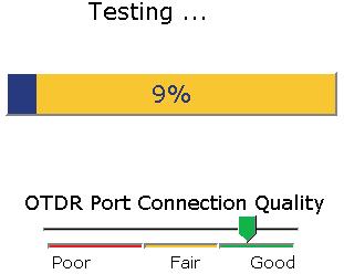 OF-500 OptiFiber Certifying OTDR Users Manual OTDR Connection Quality When you run an OTDR test, the tester determines the quality of OTDR port connection (Figure 7).