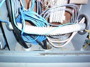 The fiber optic cable is terminated in a fiber optic termination unit mounted in a 7 feet equipment rack. All strands are terminated at both ends.