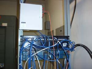 50X cable terminated on 66 Block There is limited grounding or bonding for the telecommunication equipment racks.