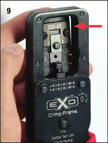 Insert prepped connector into the EXO Die and listen for the click.