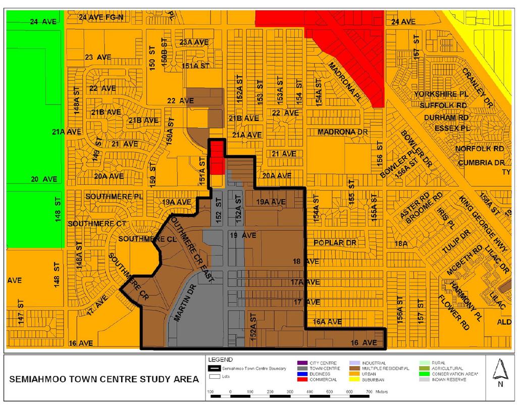 Existing Town Centre Plan Current Plan Designations The existing Plan for the