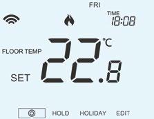 Temperature Display The neostat 12v V2 can be configured for different sensor options such as built in air sensor, floor sensor or both.