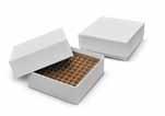 Standard Cardboard 81-cell Divider 81-cell Dividers are made of 9X9, 1/4 cells and each divider holds 81 13mm wide vials. Standard Cardboard 2-inch Box Fiberboard boxes have the dimension of 5.25 X5.