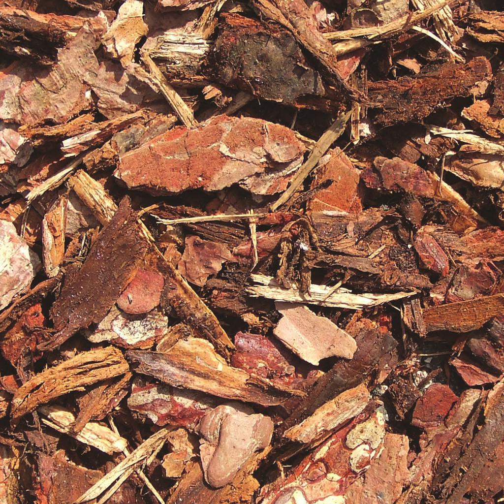 Available in: AHS bark & woodchip products are free of foreign matter Pine Play Area Bark 18-35mm and 30-60mm Premium British Pine bark Reddy