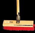 synthetic fibers for heavy-duty scrubbing Wood handle assembled with steel connector Comes with 60 x 1 1/8 wood handle