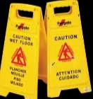 Buckets/Dustpans/Carts Pop-Up Trilingual Caution Sign Tear