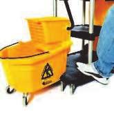Secure Utility Storage: Built in storage clips and openings around the cart provide easy access to a variety of cleaning instruments. 5. Safety Floor Sign Storage: Holds up to eight signs. 6.