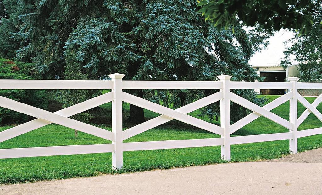 RANCH RAIL Crossbuck Rail THE DURABLE, STYLISH ENCLOSURE Ply Gem s ranch rail fence is a handsome addition to any home or property, large or small, creating the classic estate look you re looking for