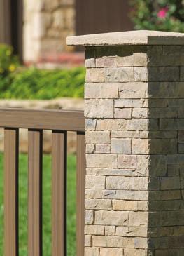 MAKE YOUR FENCE A FEATURE WITH STACKED STONE Privacy Column Solid Column One versatile stacked stone color, Canyon Molded directly from Civil War fence row