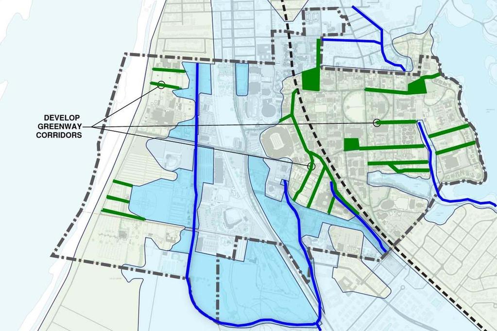 corridors will allow for higher water quality for both infiltration and discharge to the larger stormwater management system / watershed.
