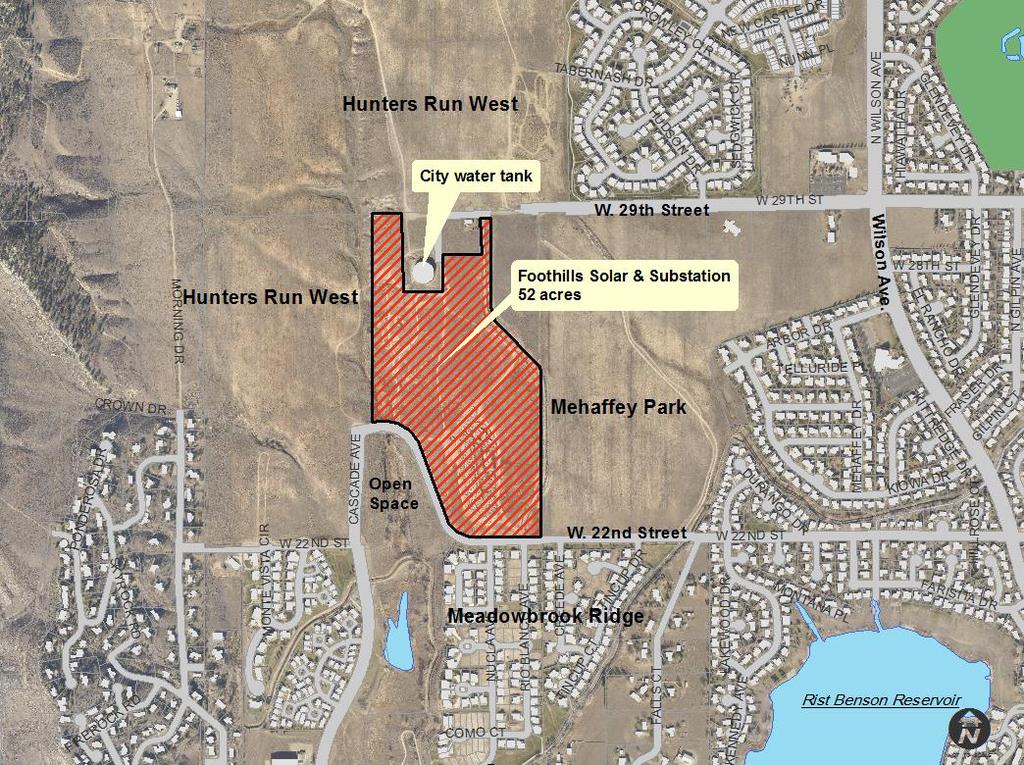 Property Location and Proposal 52 acres purchased by the City Power Department in April 2015