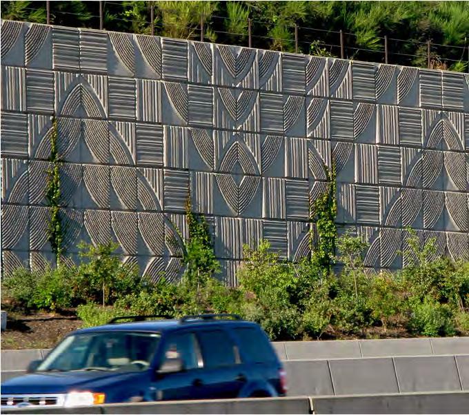 panels Integrate steel patterns into the bridge