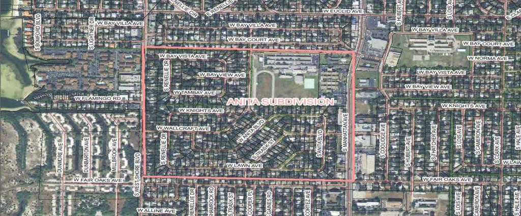 Anita Subdivision PH I Drainage Improvements Flooding Relief FY2015 - CCC Estimated cost: $300K This neighborhood was developed with ditches draining to a collection system that discharged the