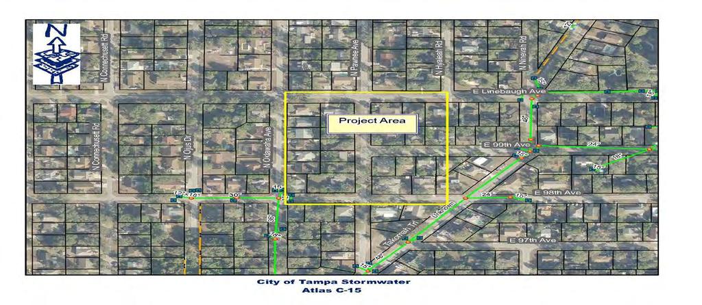 Pawnee Flooding Relief Flooding Relief FY2015 - CCC Estimated cost: $100K Roadway and yard flooding occurs along Pawnee between Linebaugh and 98 th Street.