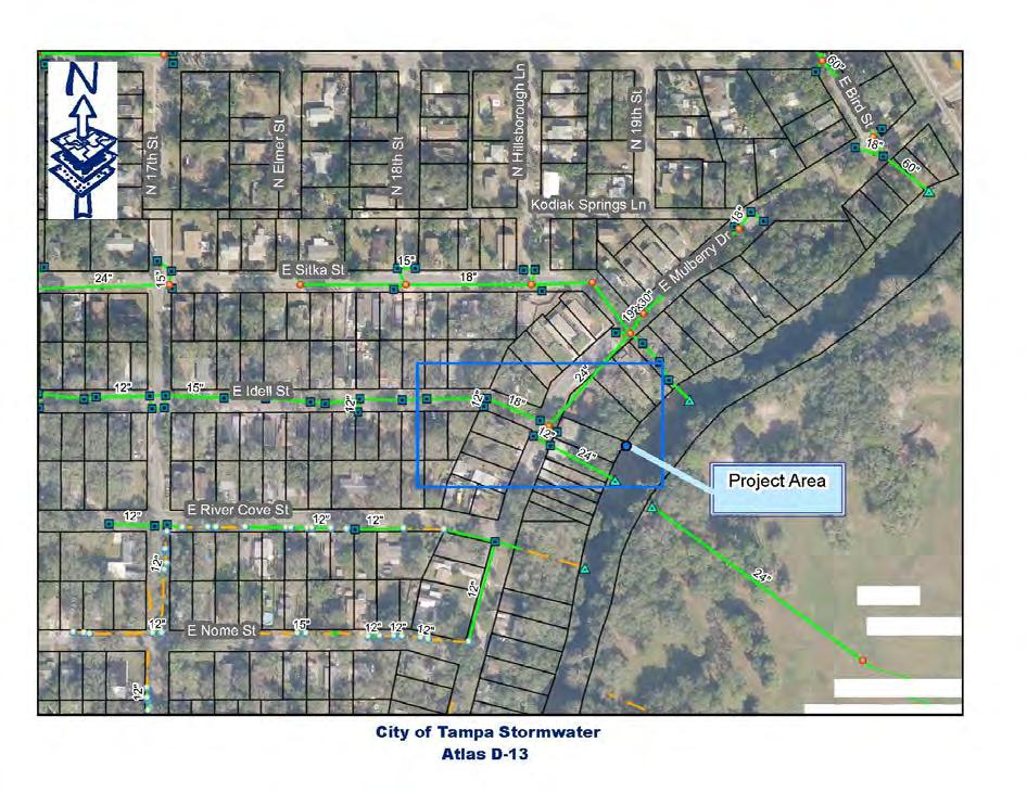 Idell Street Roadway Improvements PH II Flooding Relief FY2015 - CCC Estimated cost: $50K Tampa Police Department has requested to open the unimproved portion of E. Idell Street east 150 to E.