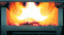 The emitted gas flows into the combustion chamber, burns and emits heat under the sufficient air inlet. The incombustible residuals are taken through nozzle into ashtray.