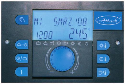 CONTROL PANEL Multifunctional display with illumination and clearly displayed data Setting buttons Manual control Selection for all heating programs Adjustment of heating curves Information overview