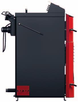 chamber is unique: 200 230 l and ensures longer burning on one fuel load y Option of the dry coat placed around the whole feeding chamber increased protection against tar creation y Burns soft and