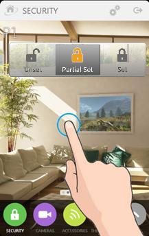 It is also possible to access any partition by finger sliding left or right on the partition screen.