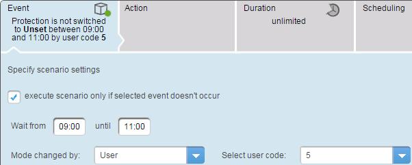 Protection Unset Select if the event to be processed should or should not be based on a lack of the specified event occurring.