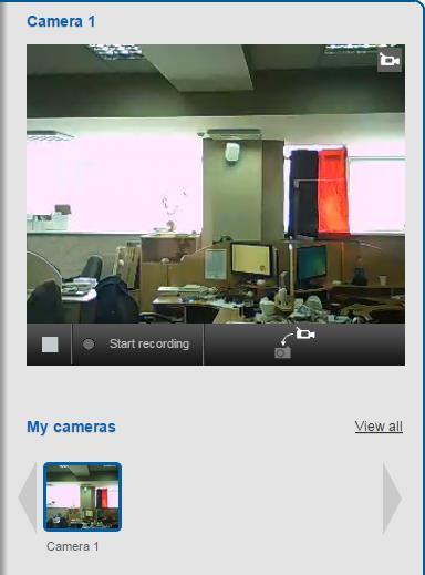 10.2. Live Video Streaming To watch the real-time video of a particular camera paired to the Interactive Security Panel, click on the camera to watch the stream in the My Cameras zone.