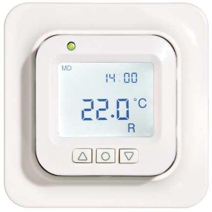 Temperature control The floor and room temperature can be controlled by flush-mounted or surface-mounted controllers.