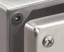 Hinge-cover versions in standard sizes ranging from 300 x 300 x 150 mm to 900 x 600 x 210 mm ZONEX Screw-Cover Model Easy-to-remove cover Type 316 stainless steel