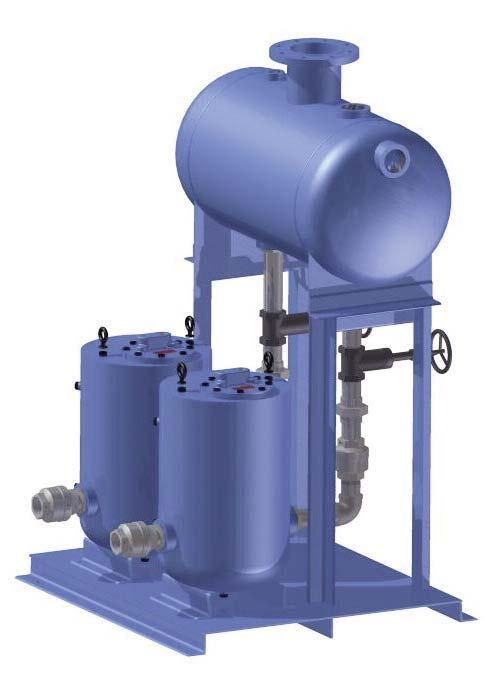 These standard Simplex, Duplex and Triplex packaged systems include stand-alone pump(s) and check valves with a vented receiver tank mounted on a steel base and frame.