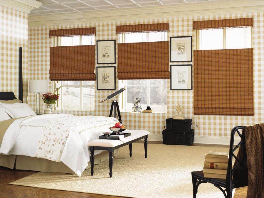 Crafted from renewable resources like bamboo, jute and grasses, Tradewinds Natural Shades bring exotic texture and organic warmth