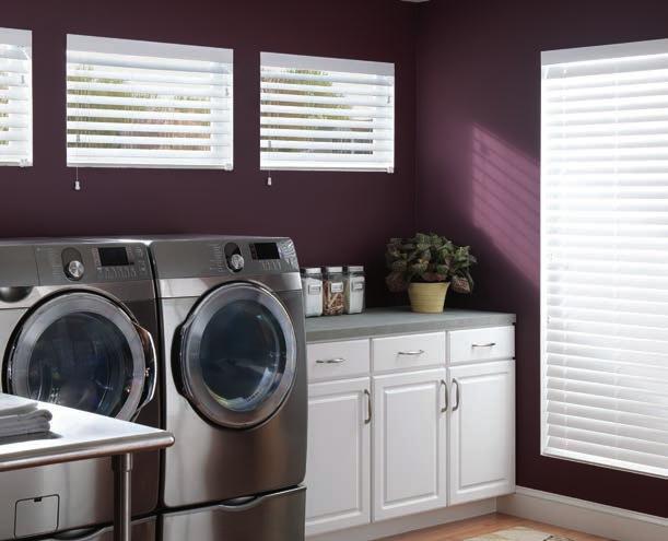 Lake Forest Faux Wood Blinds and Traditions Composite Blinds are built to endure every day family living and highhumidity areas of the home.