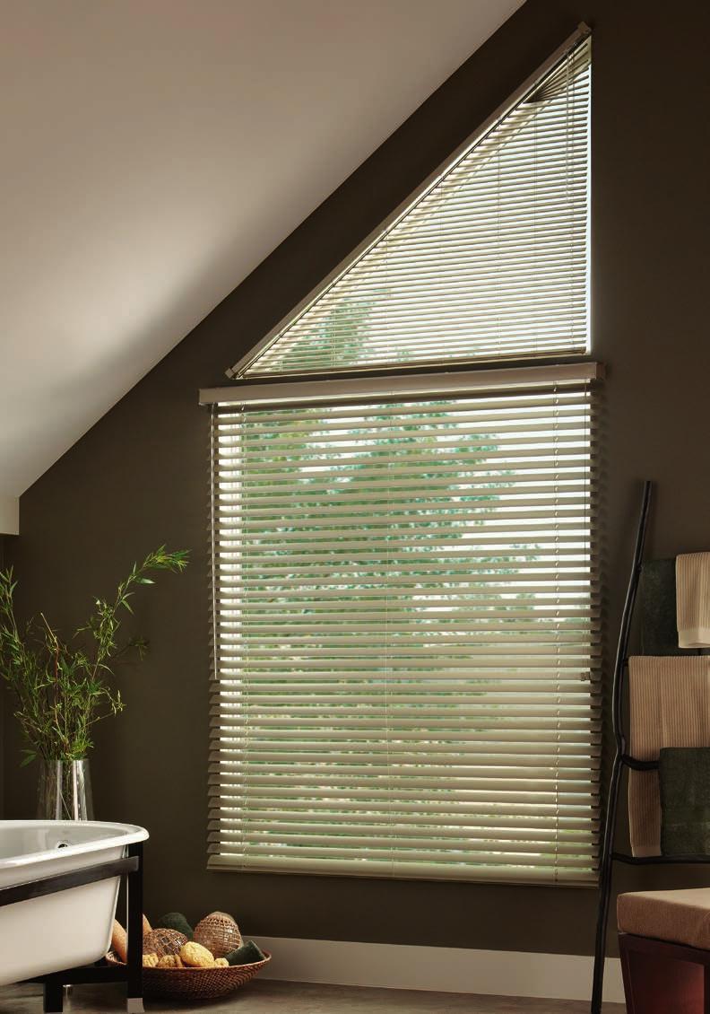 ALUMINUM AND VINYL BLINDS COLORFUL CLASSICS THAT ARE DURABLE AND DEPENDABLE. Economical Horizontal Blinds make a colorful statement without dominating the room.