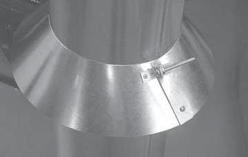 CAULK HORIZONTAL OVERHANG 510 mm VERTICAL WALL TERMINATION CAP LOWEST DISCHARGE OPENING 305 mm H (MIN.) - MINIMUM HEIGHT FROM ROOF TO LOWEST DISCHARGE OPENING X ROOF PITCH IS X/ 305 mm Angle H (Min.