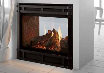 B CORNER C Add architectural interest to your space and enjoy the power of fire in creative new ways with this stunning two-sided gas fireplace.