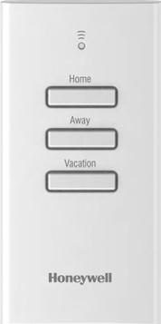 WIRELESS ENTRY/EXIT REMOTE This device mounts beside your door for one-touch control. Press AWAY to control to an energy saving temperature when you leave home.