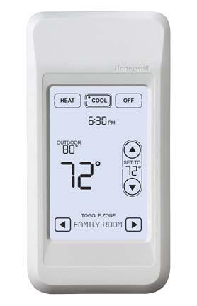 If you have multiple thermostats, you can view and adjust the temperature in each room from the Portable Comfort Control. If you have one thermostat, temperature is measured at the thermostat (Fig.