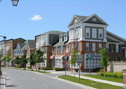 Markham); images of new commercial uses along an arterial highway condition; and, some landscaping and public spaces.