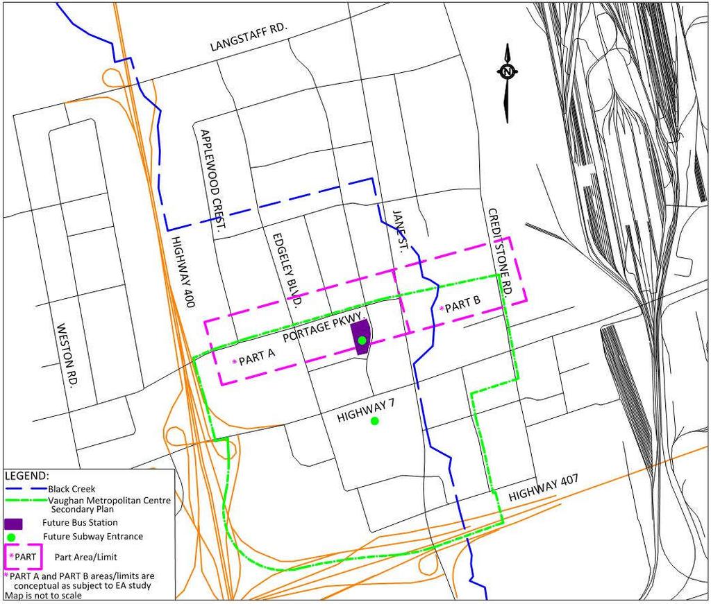 Study Area Improvements to Portage Parkway are being considered and proceeding as two interrelated Parts: Part A for the widening of Portage Parkway from two to four lanes from Applewood Crescent to