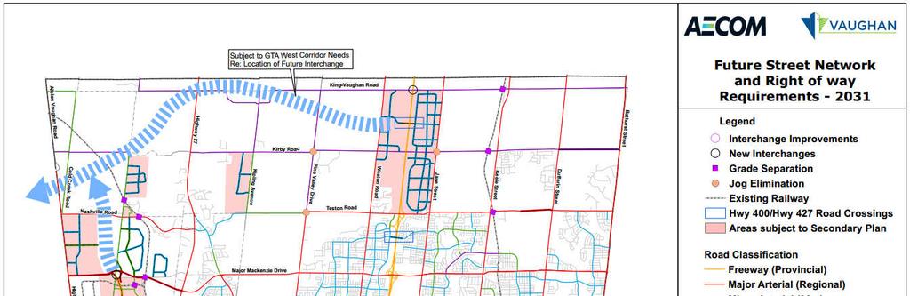 Transportation Master Plans The City of Vaughan Transportation Master Plan A New Path (2012) established the need and justification for the Portage Parkway Widening and