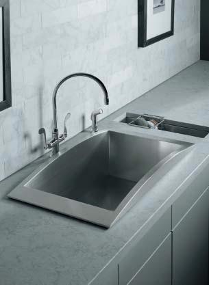 There are two types of undercounter sinks we use: 90 percent are completely undermount and 10 percent are apron-front. ROENITZ: The undermount sink is functional, beautiful and very easy to install.
