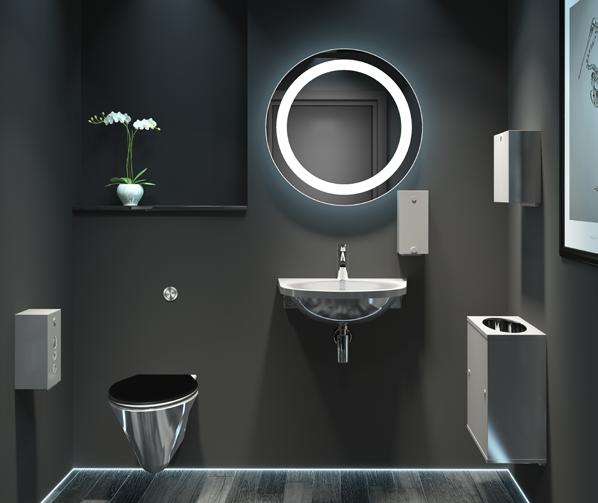 Vandal-proof interiors B T Mirrors Design: 1 mm high-finish stainless steel.