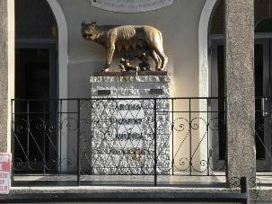 Entrance of Casa Italiana Replica Lupa Capitolina Sculpture Year built: 1930 Sub context: Cultural Development and Institutions, 1850-1980 Theme: Public Art, 1900-1980 Sculpture, 1900-1980 Sculpture